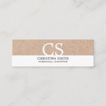 Moderne, fett bedruckte Monogramm-Kraft, weiß