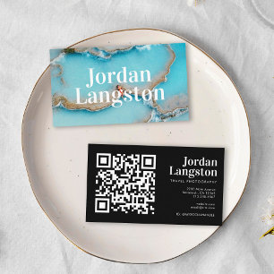 Moderne, fett Coole Fotografie Typografie QR-Code Visitenkarte
