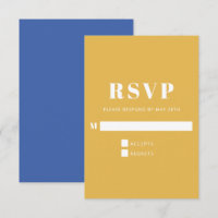 Moderne fette blaue und gelbe vertikale Hochzeit