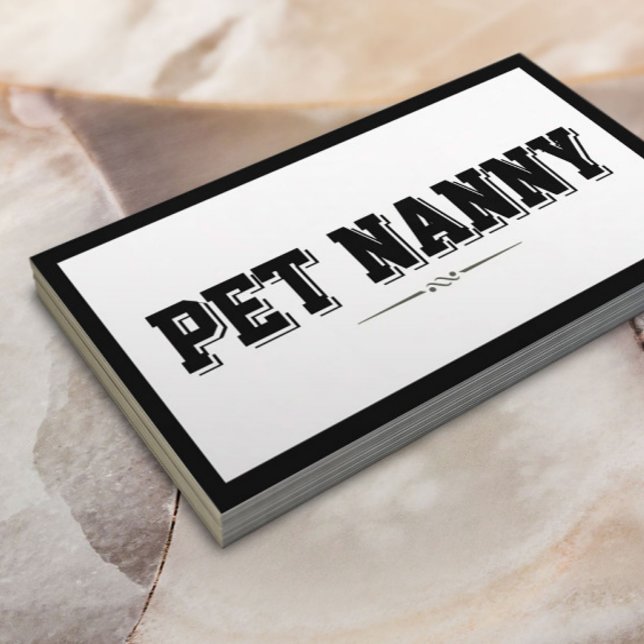 Moderne, fette Border Pet Nanny Business Card Visitenkarte (Von Creator hochgeladen)