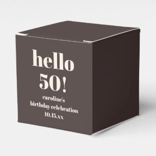 Moderne Fette Erdige Braune 50. Geburtstags-Editio Geschenkschachtel