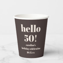 Moderne, fette, erdige braune 50. Geburtstagsfeier