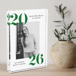 Moderne fette grüne Klasse des Abschlusses 2025 Fotoblock