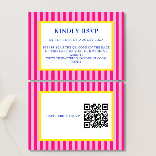 Moderne Fette Helle Lebendige Farbige Streifen Hoc RSVP Karte