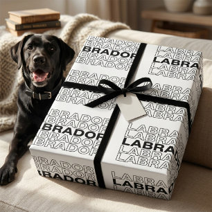 Moderne, fette Labrador-Typografie-Grafik Geschenkpapier