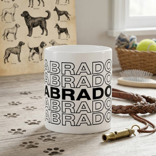 Moderne, fette Labrador-Typografie-Grafik Kaffeetasse