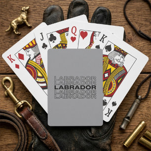 Moderne, fette Labrador-Typografie-Grafik Spielkarten