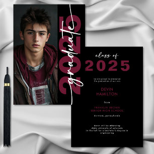 Moderne fette Maroon Typografy Grad Ankündigung