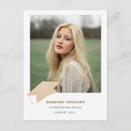 Moderne fette Minimalistische Grad Ankündigung Gol Postkarte