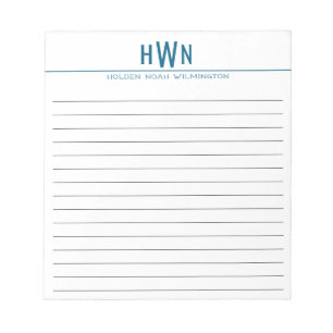 Moderne Fette Monogramm Herren Einfach Notizblock