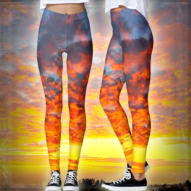 Moderne fette orange gelbe Sonnenuntergänge Foto c Leggings (Von Creator hochgeladen)