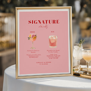 Moderne, fette Schriftart: His & Hers Getränke Hoc Poster