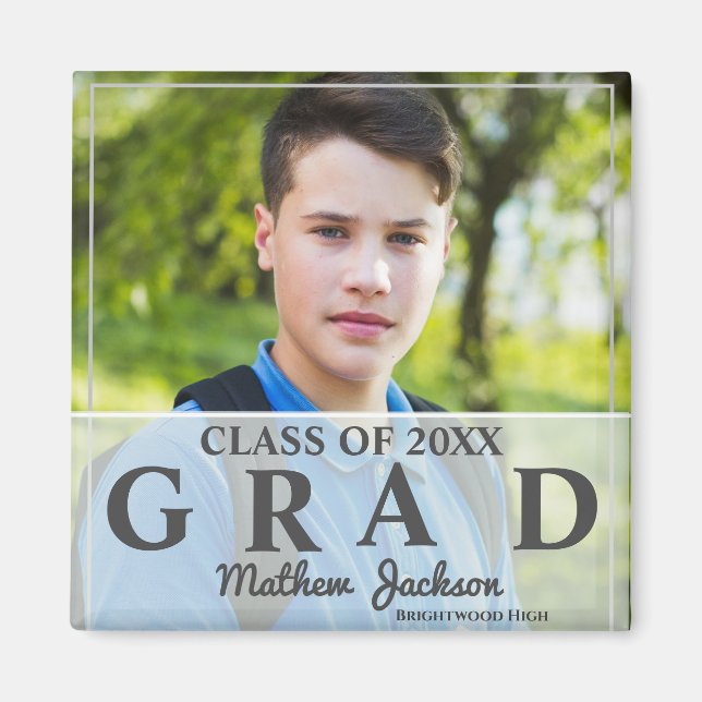 Moderne fette Schriftart-Klasse von 2025 Grad Foto Magnet (Vorne)