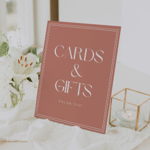 Moderne, fette, staubige Rosenhochzeit "Karten & G Sockelschild
