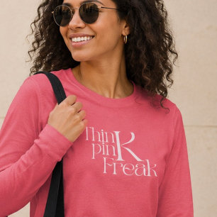 Moderne Fette Think Pink Freak-Typografie Tri-Blend Shirt