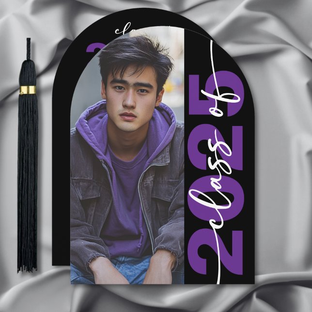 Moderne fette Typografie Arch Grad Ankündigung (Modern Photo Script Graduation Announcement)