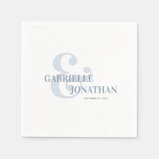 Moderne, fette Typografie Dusty Blue Wedding Serviette