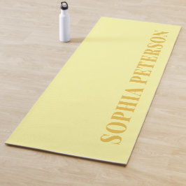 Moderne fette Typografie Pastell Gelb Custom Yogamatte