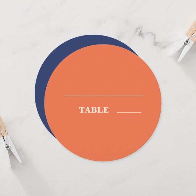Moderne fette Typografie Wedding Navy Blue Orange (Vorderseite/Rückseite Beispiel)