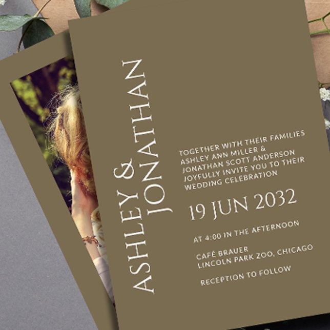 Moderne, fette und Minimalistische Foto-Hochzeit Einladung (Von Creator hochgeladen)