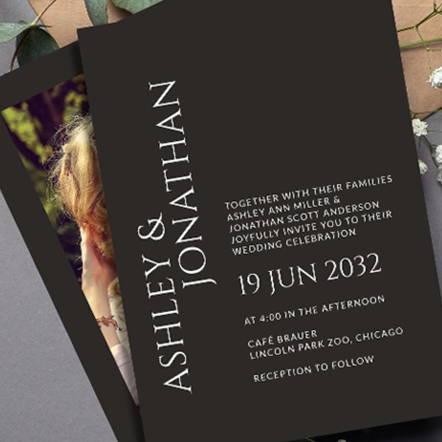 Moderne, fette und Minimalistische Foto-Hochzeit Einladung (Von Creator hochgeladen)