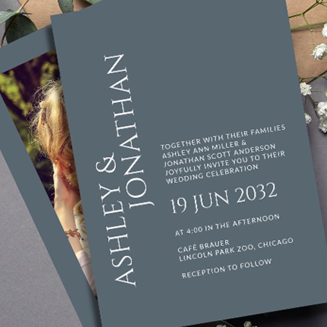 Moderne, fette und Minimalistische Foto-Hochzeit Einladung (Von Creator hochgeladen)