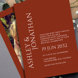 Moderne, fette und Minimalistische Foto-Hochzeit Einladung