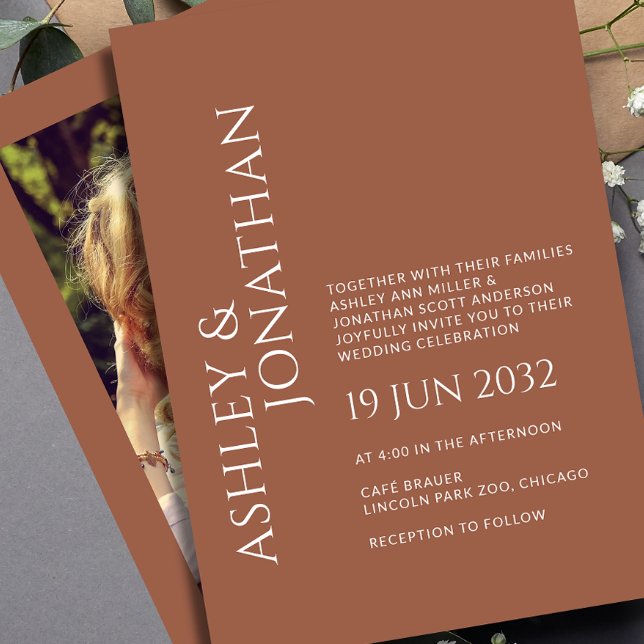 Moderne, fette und Minimalistische Foto-Hochzeit Einladung (Von Creator hochgeladen)