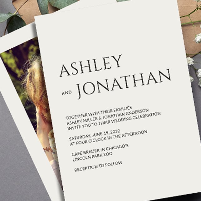 Moderne, fette und Minimalistische Foto-Hochzeit Einladung (Von Creator hochgeladen)