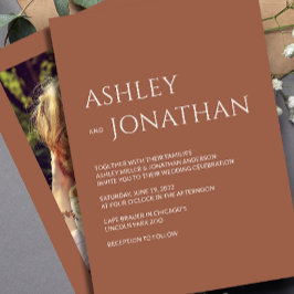 Moderne, fette und Minimalistische Foto-Hochzeit Einladung