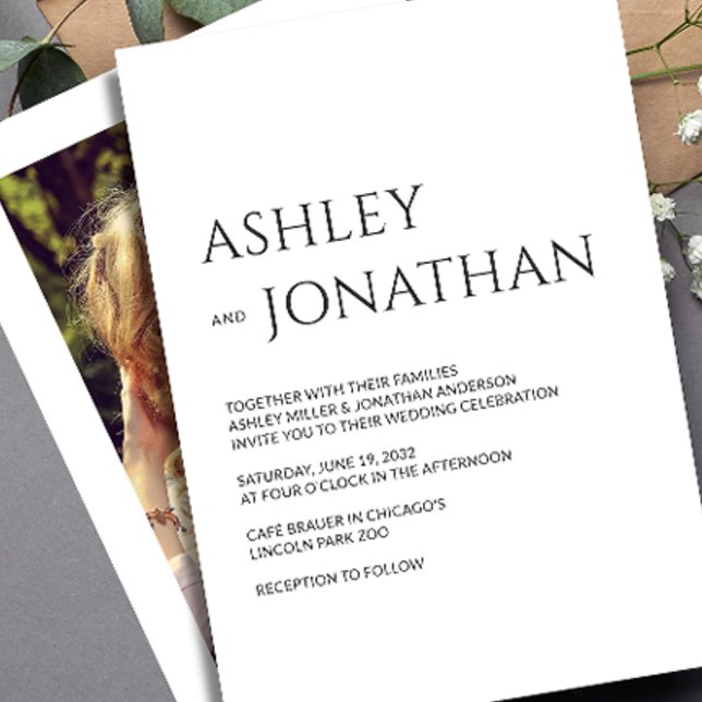 Moderne, fette und Minimalistische Foto-Hochzeit Einladung (Von Creator hochgeladen)