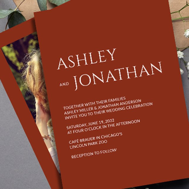 Moderne, fette und Minimalistische Foto-Hochzeit Einladung (Von Creator hochgeladen)