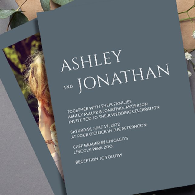 Moderne, fette und Minimalistische Foto-Hochzeit Einladung (Von Creator hochgeladen)