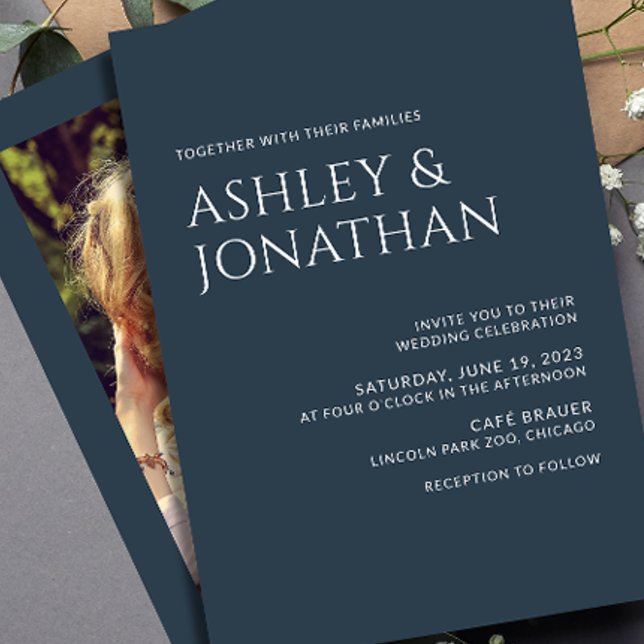 Moderne, fette und Minimalistische Foto-Hochzeit Einladung (Von Creator hochgeladen)