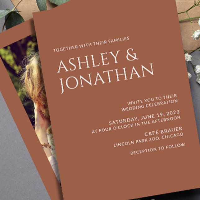 Moderne, fette und Minimalistische Foto-Hochzeit Einladung (Von Creator hochgeladen)