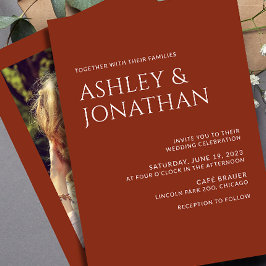Moderne, fette und Minimalistische Foto-Hochzeit Einladung