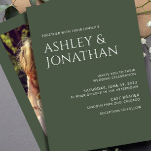 Moderne, fette und Minimalistische Foto-Hochzeit Einladung