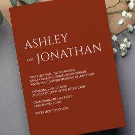 Moderne fette und Minimalistische Hochzeit Einladung