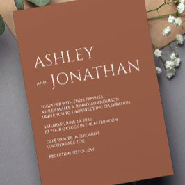 Moderne fette und Minimalistische Hochzeit Einladung