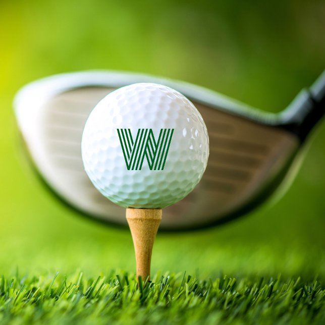 Moderne, fettgedruckte grüne Monogramm Golfball (Modern Bold Green Monogram Golf Balls)