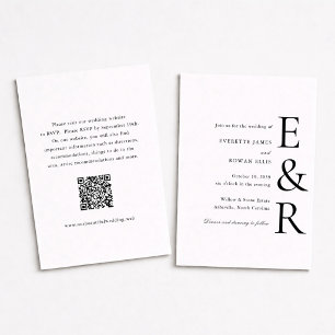 Moderne, fettgedruckte, minimalistische QR-Code-Ho Einladung