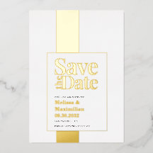 Moderne, fettgedruckte, schwarz-weiße Save-Date-Fo