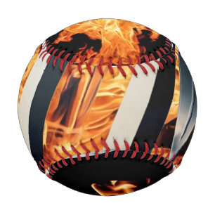Moderne Feuer & Dreifachstreifen Bold Minimalist Baseball