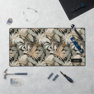 Moderne Feuilles Marron Noires Jungle Masculin Per