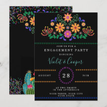 Moderne Fiesta und Cactus buntes Engagement