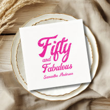 Moderne Fifty and Fabulous Pink 50. Geburtstagsfei