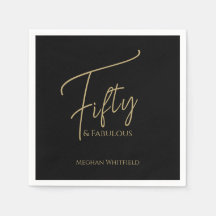 Moderne Fifty and Fabulous Schriftzug 50. Geburtst