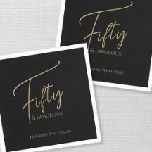 Moderne Fifty and Fabulous Schriftzug 50. Geburtst
