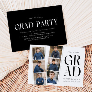 Moderne Filmstrip 6 Foto Graduation Party Einladung