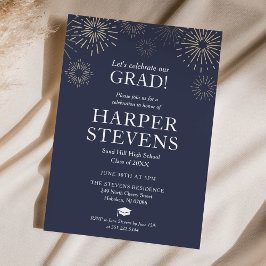 Moderne Fireworks Graduation Party Invitation